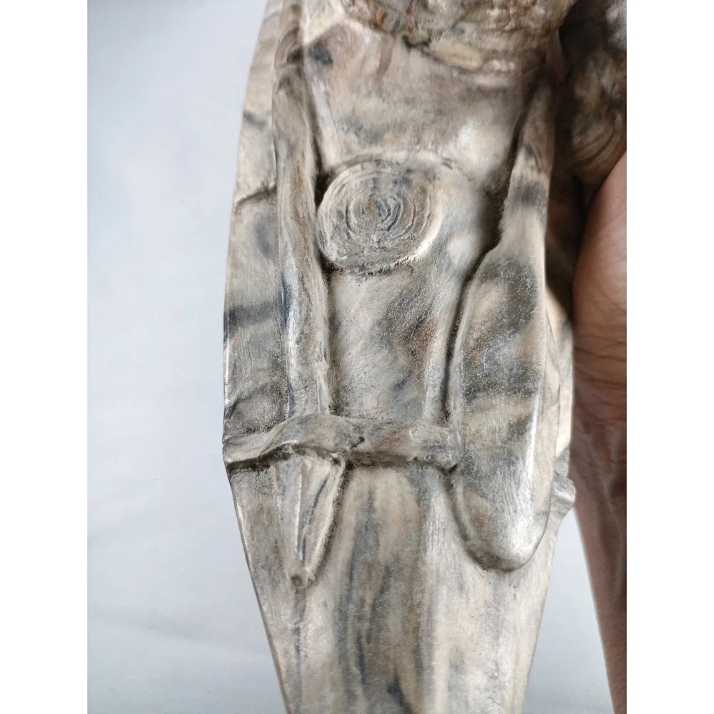 Vintage Canadian Inuit Hand Sculpted Stone Native American Canoeing 12.5
